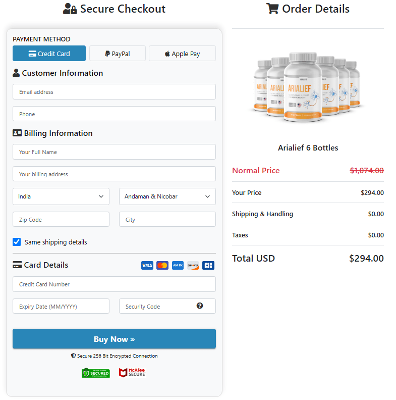 Secure Checkout Form